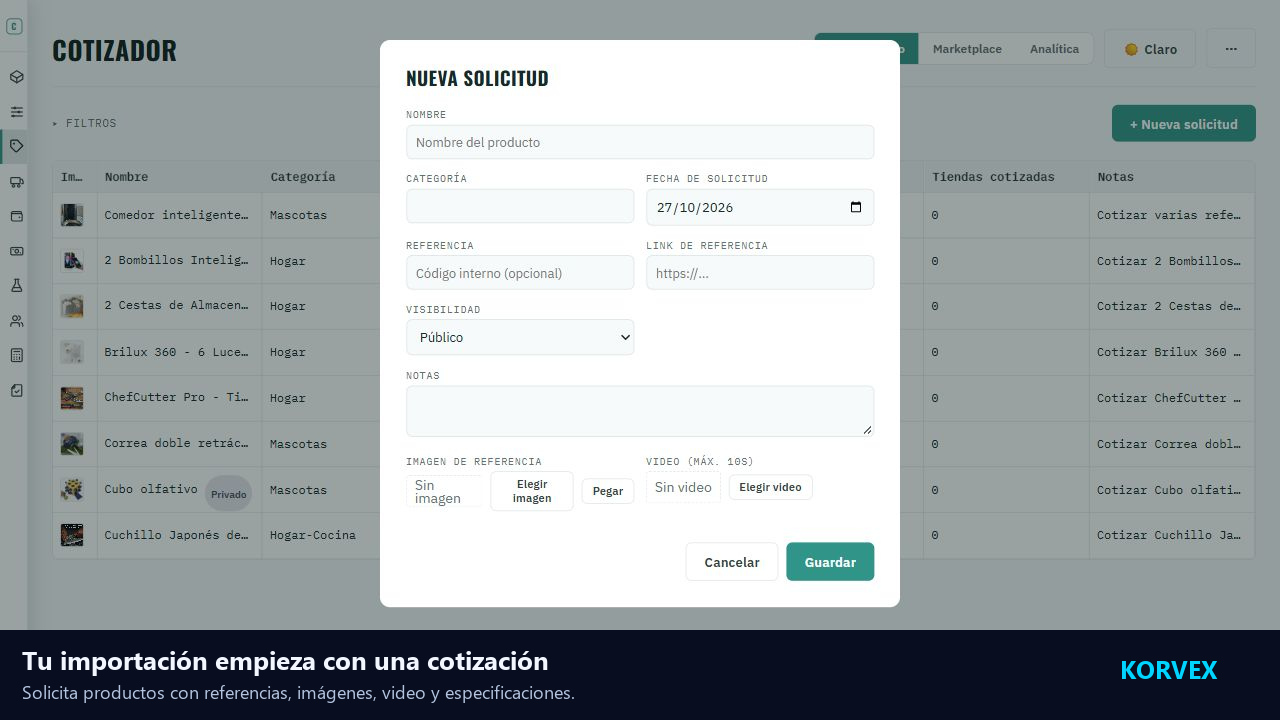 KORVEX: Importación desde China